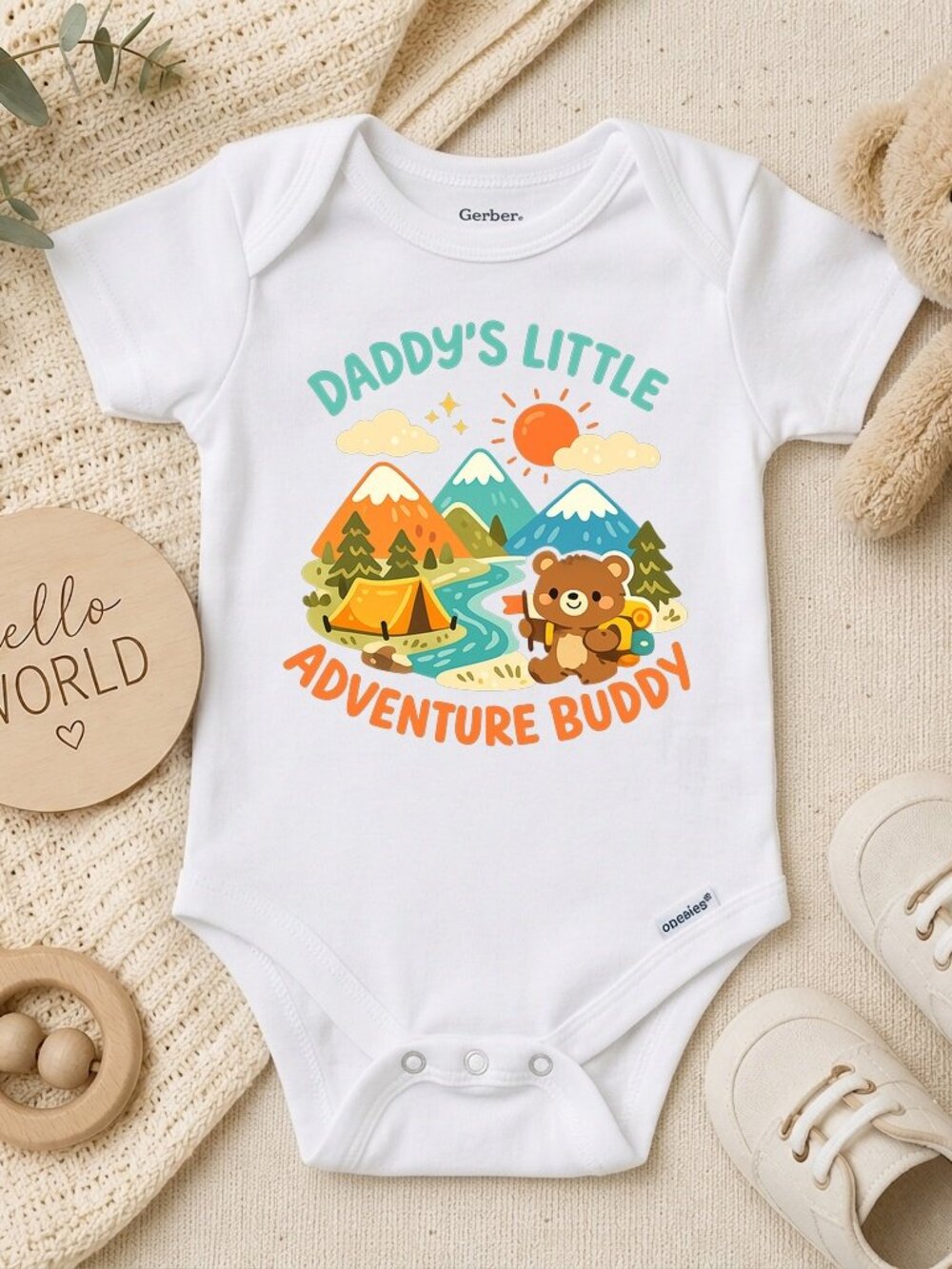 Daddy's Adventure Buddy Hiking Neutral Baby Shower Gift ONESIE®